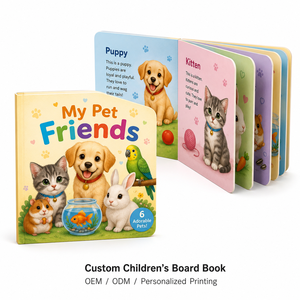 Livre cartonné pour enfants avec estampage à chaud doré, impression personnalisée, couverture rigide en carton épais pour coffrets cadeaux pour bébés et éditeurs éducatifs - Product Image 1