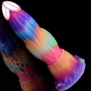 FAAK Dildo Monstre Courbé de 7,6 Pouces pour Stimulation Anale, Multicolore, Lumineux dans le Noir, pour Femmes - Product Image 3