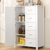 Commode à cinq tiroirs en bois au design épuré pour chambre à coucher, meuble de rangement simple pour chambre, commode de rangement à tiroirs pour salon