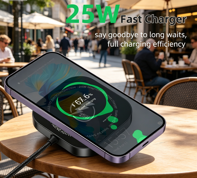 2026 Trending Ultra Thin 25w Magnetic Qi2 Wireless Charger Pad Portable Foldable Fast Charging Custom Logo Oem Wholesale Factory