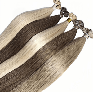 Estensioni per Capelli con Cheratina a Punta Piatta Pre-Incollata, 100 Grammi, Capelli Russi Tinti Lisci, Doppia Trama - Product Image 3