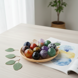 Globe de cristal naturel authentique fait à la main pour la méditation Feng Shui, avec 7 chakras pour la guérison énergétique Reiki - Product Image 1