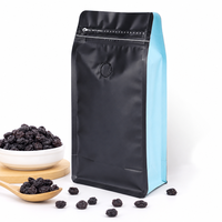 Sachet Doypack pour fruits secs (canneberges, fraises), aliments et café, avec valve et fermeture éclair, fond plat