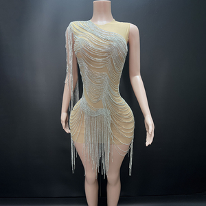 Mới lạ Y3811-D xu hướng sản phẩm 2025 New arrivals sang trọng <span class=keywords><strong>prom</strong></span> Dresses Evening Gown mới nhất Cocktail bên Dresses với tua - Product Image 1