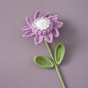 Venta al por mayor de girasoles tejidos a mano de una sola capa, diseño multicolor de ganchillo para decoración del hogar y festividades - Product Image 4