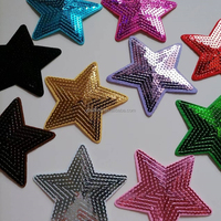 9CM 10 Couleurs Belle Fer sur Patch Rouge Étoiles Paillettes Fer sur Patches Étoile Shinning Broderie Badges Applique