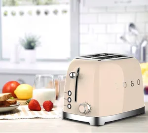 Retro 2 Scheiben Toaster Automatic Browning Sandwich Maker mit Edelstahl Hotel Küche Rohs Toaster