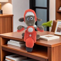Shenzhen prix d'usine carnaval couleur rouge mouton personnaliser forme animale en peluche jouet de moto en peluche