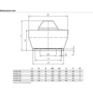 Ventilateurs d'extraction SODECA neufs, montés sur le toit, avec sortie d'air verticale et capot en aluminium, pour une installation sur tout type de toit. - Product Image 5