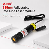 Módulo Láser de Línea Roja Ajustable ZhonNa 635nm, Localizador para Máquinas de Corte de Madera y Piedra, Accesorio de Posicionamiento y Alineación OEM