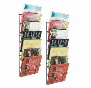 Estante de almacenamiento de discos de vinilo montado en la pared de alambre de Metal, soporte para revistas y folletos de 7 niveles para almacenamiento y decoración - Product Image 2