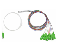 Divisores de Fibra Óptica PLC de Tubo de Acero Mini, 1x 2 4 8 16 32 Conectores SC/APC, Cable de 0.9mm, Divisores FTTH para Redes 3G/5G