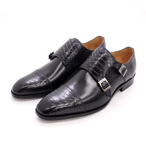 Chaussures Habillées <span class=keywords><strong>Homme</strong></span> Grande Taille 47 en Cuir Véritable avec Double <span class=keywords><strong>Boucle</strong></span> Monk, Impression Serpent, Chaussures Italiennes Classiques - Product Image 5