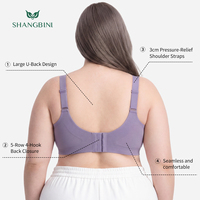 Sujetador sin Costuras SHANGBINI Curvy Confidence Plus Size, Bralette de Microfibra con Cuello Redondo y Soporte Inalámbrico