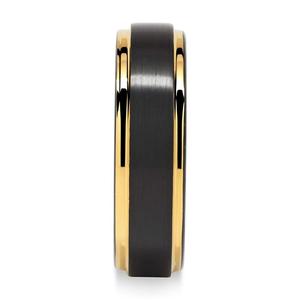 Set di <span class=keywords><strong>Fedi</strong></span> Nuziali in Carburo di Tungsteno TG 8mm 6mm Comfort Fit Oro Nero Anello in Tungsteno da Uomo per Fidanzamento Festa Anniversario - Product Image 3