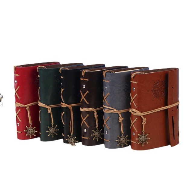 Wholesale Classic Handmade A7 Notebook Vintage Leather Travel Journal with Blank Paper Refillable Loose-Leaf Binding