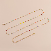 Chaîne de corps sexy en acier inoxydable plaqué or 18 carats, étanche, avec perles de verre colorées, pour collier, bracelet, ceinture et chaîne de taille