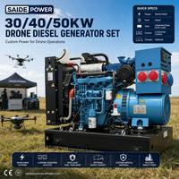 Groupe électrogène diesel pour station de charge de drones UAV 50KW 30KW, alimentation à onde sinusoïdale pure pour drones industriels et agricoles 50Hz Weichai