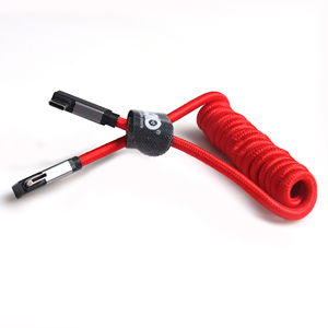 Loại C 90 độ Nam đến Nam Nylon cuộn cáp dữ liệu Cáp màu đỏ - Product Image 5