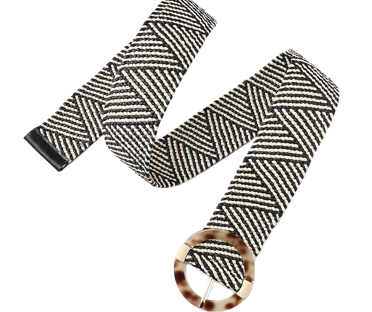 Новый дизайн, богемная распродажа, Модный Широкий Эластичный Плетеный женский ремень из полипропилена и соломы с пластиковой пряжкой