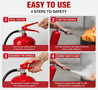 Extincteur à poudre sèche ABC portable de 8 kg, norme ISO, cylindre rouge, pour la protection incendie à domicile et en entreprise