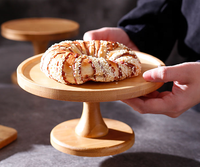 Plateau à Dessert en bois de bambou, 1 pièce, prix d'usine, plateau de présentation sur socle, plaque pour le mariage