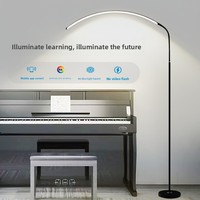 Lampe de sol LED minimaliste moderne en fer, avec lumière à spectre complet pour protéger les yeux, pour salon, chambre, bureau