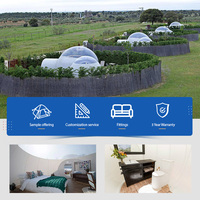 Dôme de glamping de luxe Ceyu en PVC, tente bulle gonflable étanche à trois chambres pour usage en resort, extérieur, fête ou hôtel