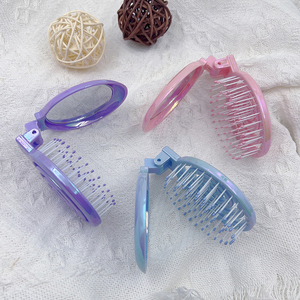 Sản phẩm mới du lịch kích thước dễ thương bàn chải tóc gấp lược với Gương trang điểm - Product Image 2
