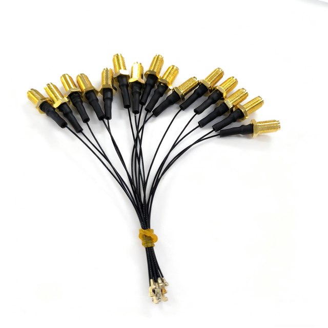 High-speed Data Transmission Durable Telecom RF0.81 100mm Length Communication Coaxial Cable With SMA Female Connector