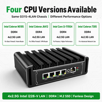 Mini PC BKHD G31S 4LAN Intel Celeron N5105 J6412 7305 Core I3-1115G4 4LAN 2.5Gb I226V sans ventilateur, pare-feu, appareil réseau