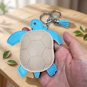 PU Leather Modern Embossed Turtle Shape Charm Animals Puffy Soft Turtle Pendant Promotional Welcome Gifts <b>Keychain</b> - Product Image 1