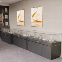 Vitrine de présentation de bijoux en verre, comptoir d'exposition pour musée, vitrine pour téléphones portables, présentoir d'antiquités, conteneur minimaliste