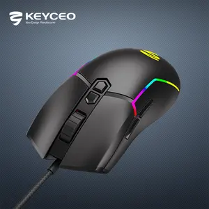 Modedesign Gaming Maus Ergonomische RGB Hintergrund beleuchtung OEM Wired Wireless Wiederauf ladbare Verson Keyceo