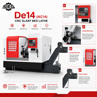 Tour CNC miniature SIEG De14(iKC14) avec portée de 420 mm, tourelle à 8 postes A2-6, moteur 5,5 kW, lit incliné et convoyeur de copeaux