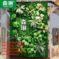 Mur végétal artificiel en plastique Greenway pour intérieur, fausse pelouse publicitaire, fausse fausse herbe, fleurs écologiques