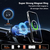 Coque de téléphone magnétique 5 en 1 avec 2 protecteurs d'écran Film de verre trempé 2 protecteurs d'objectif de caméra pour iPhone 16 16 Plus 16 Pro Max