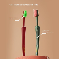 Cepillo de Dientes WISDOM Retro con Cabezal Pequeño para Adultos, Cerdas Suaves de PBT, Limpieza Profunda de los Dientes Posteriores, Sin Ángulos Muertos, PP Regular para el Hogar