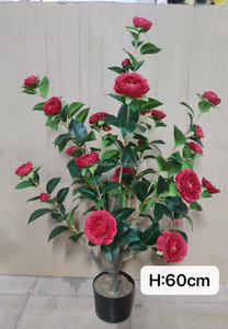 Arbre artificiel de camélia <span class=keywords><strong>Goplus</strong></span> de 36 pouces, réaliste, en plastique/polyester, pour la décoration intérieure, le bureau, la maison, le porche, la pépinière, plante en pot - Product Image 3