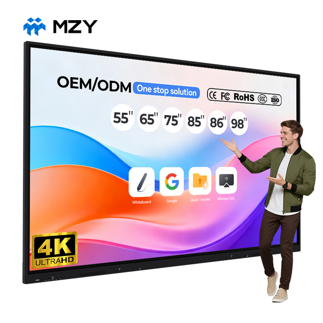 OEM ODM 55/65/75/85/86/100/110 Inch 4K UHD 20/40 Point Touch Interactive Whiteboard Android+Windows 48MP Camera Intel Core for