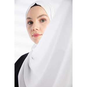 ผ้าคลุมกันแดดชีฟองสีขาวแบบยาวสำหรับผู้หญิง ผ้าพันคอเนื้อบางเบา ระบายอากาศได้ดี แฟชั่นเครื่องประดับศีรษะ - Product Image 5