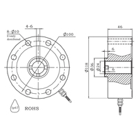 Speichenspannungsmesszelle YZC-217 2T Zug-Druck-Kraftsensor aus legiertem Stahl, abgedichtet, für Materialprüfungen und Pressmaschinen