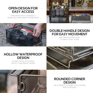 Panier de rangement pliable Campingmoon - Conteneur en treillis métallique durable |   Organisateur pliable pour le camping, la randonnée et les pique-niques - Product Image 4
