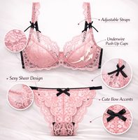 Set Bra Lingerie Seksi Transparan Murah Berbahan Lace dari Pabrik OEM