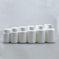 Flacon en plastique HDPE de 80-500 ml avec bouchon à vis, pour pilules, médicaments, capsules, compléments alimentaires, impression sérigraphique