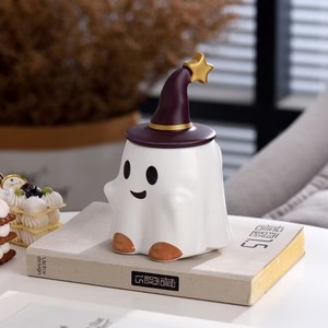 L Halloween Copo De Água Cerâmica Magia Fantasma Elf Caneca Café Quirky Casal Ins Bonito Fantasma Leite Chá Artesanal Estética - Product Image 6