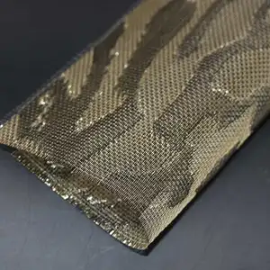 Custom Fabric Brass Wire Mesh Decorative Tempered Safety Art Laminated Glass
