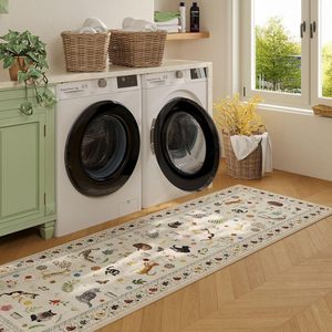 Alfombra de Cocina Larga Antideslizante de Primera Calidad, Alfombra Suave con Diseño Floral y de Animales, con Reverso de Goma, Lavable, de Lana, para Uso Doméstico - Product Image 2