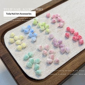 50 Piezas de Adornos de Resina para Uñas con Forma de Tulipán, Decoraciones Coloridas de Macaron para Manicura - Product Image 1