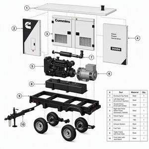 Groupe électrogène diesel Cummins refroidi par eau certifié EAC EPA 150 Kva 160kva 200kva 250 Kva 300kva avec générateur Stanford - Product Image 2